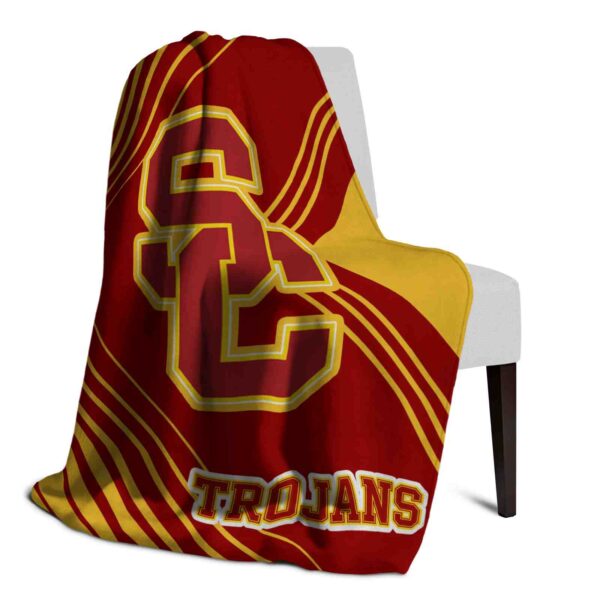 usc trojans diagonal stripes red blanket top rated