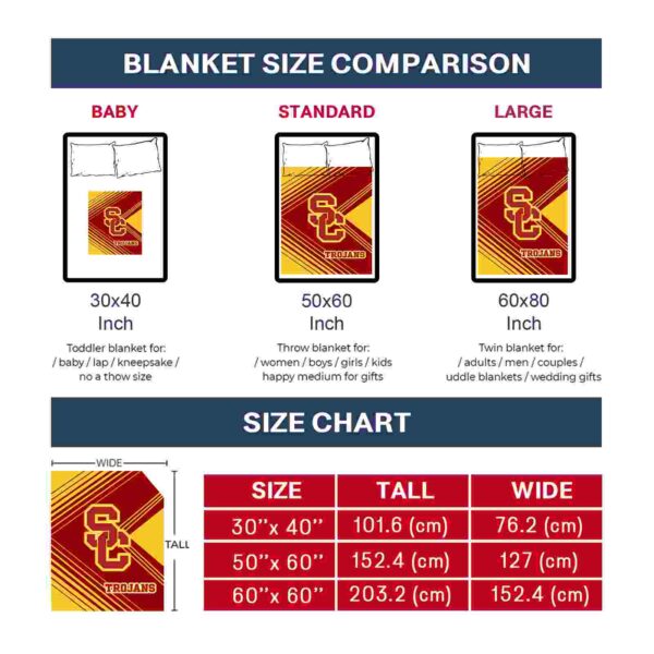 usc trojans diagonal stripes red blanket trendy