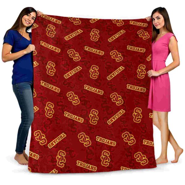 usc trojans diehard fans red blanket fashion forward