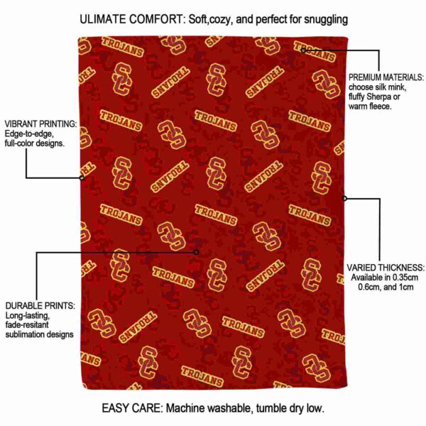 usc trojans diehard fans red blanket new arrival