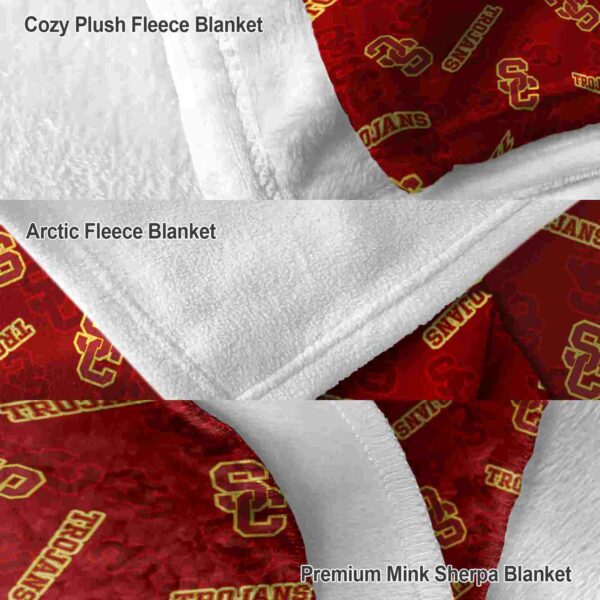 usc trojans diehard fans red blanket premium grade