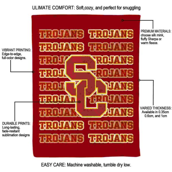 usc trojans fan pride red blanket new arrival