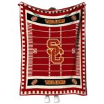 USC Trojans Football Field Red Blanket 1 usc trojans football field red blanket best selling