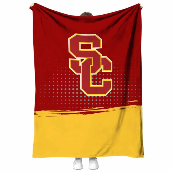 usc trojans gradient dots red blanket best selling
