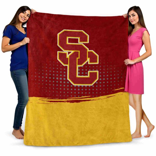 usc trojans gradient dots red blanket fashion forward