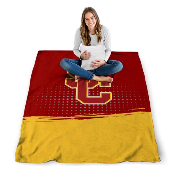 usc trojans gradient dots red blanket high quality