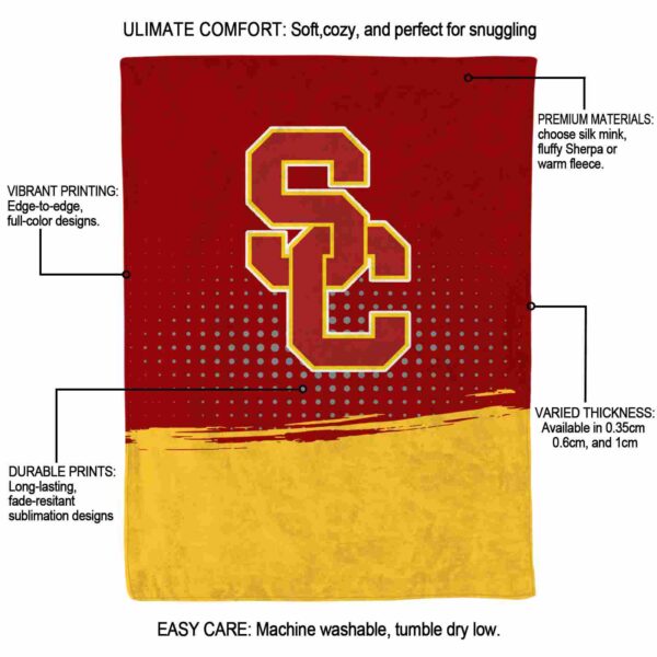 usc trojans gradient dots red blanket new arrival