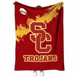 usc trojans grunge texture red blanket best selling