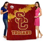 usc trojans grunge texture red blanket best selling