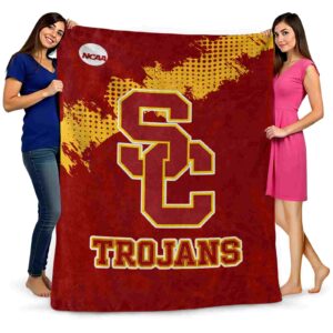 usc trojans grunge texture red blanket fashion forward