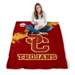 usc trojans grunge texture red blanket best selling