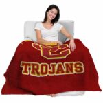 usc trojans grunge texture red blanket best selling
