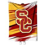 usc trojans paint streaks red white blanket best selling