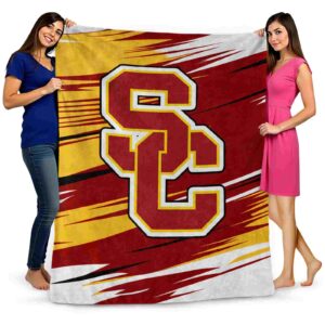 usc trojans paint streaks red white blanket fashion forward