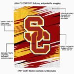 usc trojans paint streaks red white blanket best selling