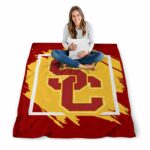 usc trojans splatter effect red blanket best selling