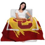 usc trojans splatter effect red blanket best selling