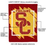 usc trojans splatter effect red blanket best selling