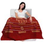 usc trojans striped pattern red blanket best selling