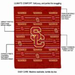 usc trojans striped pattern red blanket best selling