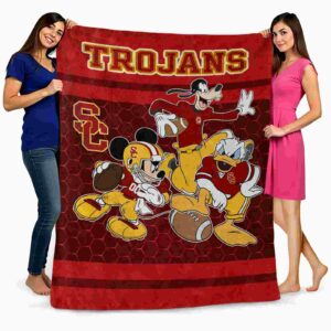 usc trojans three musketeers red blanket fashion forward
