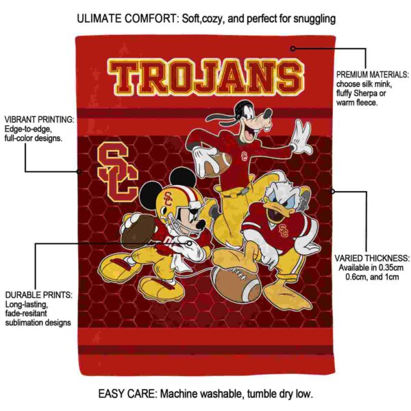usc trojans three musketeers red blanket new arrival