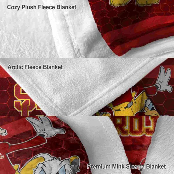 usc trojans three musketeers red blanket premium grade