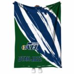 utah jazz brushstrokes navy white blanket best selling