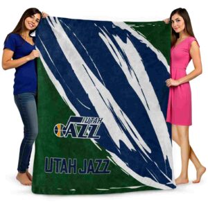 utah jazz brushstrokes navy white blanket fashion forward