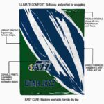 utah jazz brushstrokes navy white blanket best selling