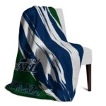 utah jazz brushstrokes navy white blanket best selling