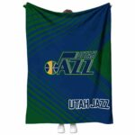 utah jazz diagonal stripes navy blanket best selling