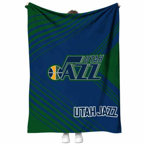 utah jazz diagonal stripes navy blanket best selling