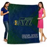 utah jazz diagonal stripes navy blanket best selling