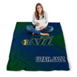 utah jazz diagonal stripes navy blanket best selling