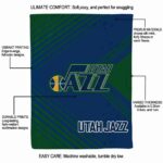 utah jazz diagonal stripes navy blanket best selling