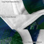 utah jazz diagonal stripes navy blanket best selling