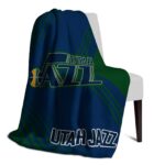 utah jazz diagonal stripes navy blanket best selling