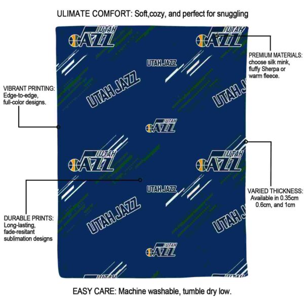 utah jazz fan spirit navy blanket new arrival