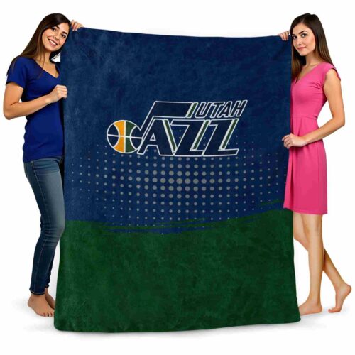 utah jazz gradient dots navy blanket fashion forward