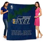 utah jazz grunge texture navy blanket best selling