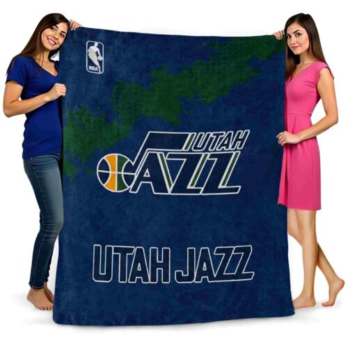 utah jazz grunge texture navy blanket fashion forward