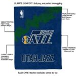 utah jazz grunge texture navy blanket best selling