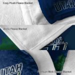 utah jazz grunge texture navy blanket best selling