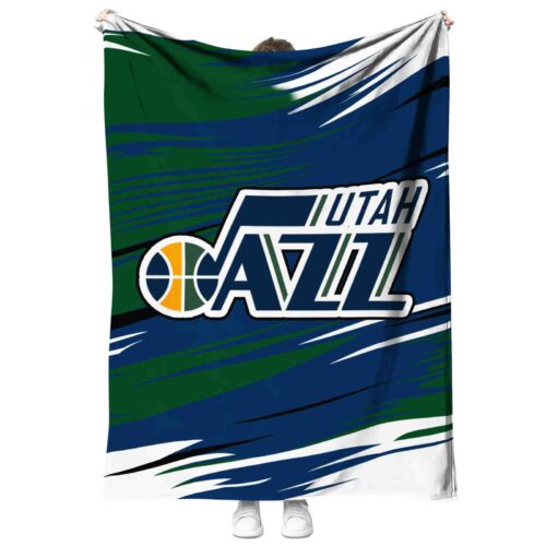 utah jazz paint streaks navy white blanket best selling