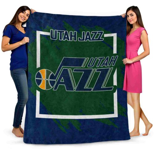 utah jazz splatter effect navy blanket fashion forward