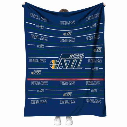 utah jazz striped pattern navy blanket best selling