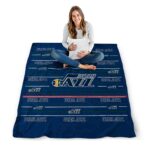 utah jazz striped pattern navy blanket best selling