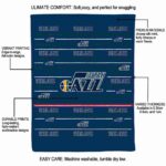 utah jazz striped pattern navy blanket best selling