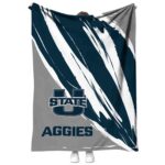 utah state aggies brushstrokes navy white blanket best selling